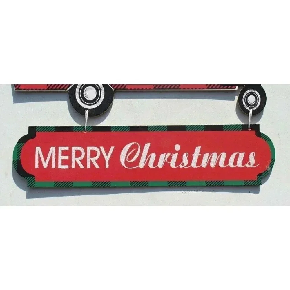 NEW Christmas Camper Retro Season’s Greetings Wood Outdoor Hanging Sign